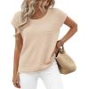 imageBTFBM Sweater Vest Women 2026 Spring Summer Cap Sleeve Crew Neck Casual Loose Business Tops Western Vacation OutfitsApricot