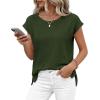 imageBTFBM Sweater Vest Women 2026 Spring Summer Cap Sleeve Crew Neck Casual Loose Business Tops Western Vacation OutfitsArmy Green