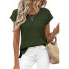 imageBTFBM Sweater Vest Women 2026 Spring Summer Cap Sleeve Crew Neck Casual Loose Business Tops Western Vacation OutfitsArmy Green