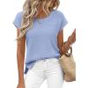 imageBTFBM Sweater Vest Women 2026 Spring Summer Cap Sleeve Crew Neck Casual Loose Business Tops Western Vacation OutfitsBlue