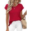 imageBTFBM Sweater Vest Women 2026 Spring Summer Cap Sleeve Crew Neck Casual Loose Business Tops Western Vacation OutfitsRed