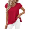 imageBTFBM Sweater Vest Women 2026 Spring Summer Cap Sleeve Crew Neck Casual Loose Business Tops Western Vacation OutfitsRed