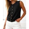 imageBTFBM Sweater Vest Women Casual Crewneck Button Down Knit Sleeveless Cardigan 2026 Spring Clothes Summer Vests TopsBlack