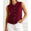imageBTFBM Sweater Vest Women Casual Crewneck Button Down Knit Sleeveless Cardigan 2026 Spring Clothes Summer Vests TopsBurgundy