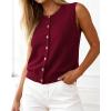 imageBTFBM Sweater Vest Women Casual Crewneck Button Down Knit Sleeveless Cardigan 2026 Spring Clothes Summer Vests TopsBurgundy