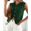 imageBTFBM Sweater Vest Women Casual Crewneck Button Down Knit Sleeveless Cardigan 2026 Spring Clothes Summer Vests TopsDark Green