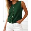 imageBTFBM Sweater Vest Women Casual Crewneck Button Down Knit Sleeveless Cardigan 2026 Spring Clothes Summer Vests TopsDark Green