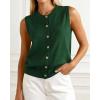 imageBTFBM Sweater Vest Women Casual Crewneck Button Down Knit Sleeveless Cardigan 2026 Spring Clothes Summer Vests TopsDark Green