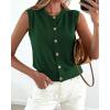 imageBTFBM Sweater Vest Women Casual Crewneck Button Down Knit Sleeveless Cardigan 2026 Spring Clothes Summer Vests TopsDark Green