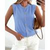 imageBTFBM Sweater Vest Women Casual Crewneck Button Down Knit Sleeveless Cardigan 2026 Spring Clothes Summer Vests TopsLight Blue