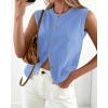 imageBTFBM Sweater Vest Women Casual Crewneck Button Down Knit Sleeveless Cardigan 2026 Spring Clothes Summer Vests TopsLight Blue