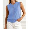 imageBTFBM Sweater Vest Women Casual Crewneck Button Down Knit Sleeveless Cardigan 2026 Spring Clothes Summer Vests TopsLight Blue