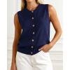 imageBTFBM Sweater Vest Women Casual Crewneck Button Down Knit Sleeveless Cardigan 2026 Spring Clothes Summer Vests TopsNavy Blue
