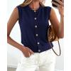 imageBTFBM Sweater Vest Women Casual Crewneck Button Down Knit Sleeveless Cardigan 2026 Spring Clothes Summer Vests TopsNavy Blue