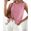 imageBTFBM Sweater Vest Women Casual Crewneck Button Down Knit Sleeveless Cardigan 2026 Spring Clothes Summer Vests TopsPink