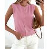 imageBTFBM Sweater Vest Women Casual Crewneck Button Down Knit Sleeveless Cardigan 2026 Spring Clothes Summer Vests TopsPink