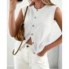 imageBTFBM Sweater Vest Women Casual Crewneck Button Down Knit Sleeveless Cardigan 2026 Spring Clothes Summer Vests TopsWhite