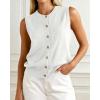imageBTFBM Sweater Vest Women Casual Crewneck Button Down Knit Sleeveless Cardigan 2026 Spring Clothes Summer Vests TopsWhite