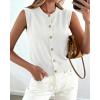 imageBTFBM Sweater Vest Women Casual Crewneck Button Down Knit Sleeveless Cardigan 2026 Spring Clothes Summer Vests TopsWhite