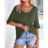 imageBTFBM Sweaters for Women 2026 Summer Oversized Half Short Sleeve Knitted Pullover V Neck Casual Loose Fit Spring TopsArmy Green