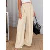 imageBTFBM Wide Leg Pants Woman Spring 2026 Pockets Loose Flowy Trousers Lounge Palazzo Pant Beach Vacation ClothesBeige