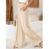 imageBTFBM Wide Leg Pants Woman Spring 2026 Pockets Loose Flowy Trousers Lounge Palazzo Pant Beach Vacation ClothesBeige