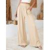 imageBTFBM Wide Leg Pants Woman Spring 2026 Pockets Loose Flowy Trousers Lounge Palazzo Pant Beach Vacation ClothesBeige