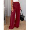imageBTFBM Wide Leg Pants Woman Spring 2026 Pockets Loose Flowy Trousers Lounge Palazzo Pant Beach Vacation ClothesBurgundy