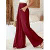 imageBTFBM Wide Leg Pants Woman Spring 2026 Pockets Loose Flowy Trousers Lounge Palazzo Pant Beach Vacation ClothesBurgundy