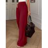 imageBTFBM Wide Leg Pants Woman Spring 2026 Pockets Loose Flowy Trousers Lounge Palazzo Pant Beach Vacation ClothesBurgundy