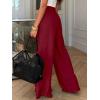 imageBTFBM Wide Leg Pants Woman Spring 2026 Pockets Loose Flowy Trousers Lounge Palazzo Pant Beach Vacation ClothesBurgundy