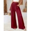 imageBTFBM Wide Leg Pants Woman Spring 2026 Pockets Loose Flowy Trousers Lounge Palazzo Pant Beach Vacation ClothesBurgundy