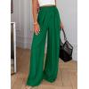 imageBTFBM Wide Leg Pants Woman Spring 2026 Pockets Loose Flowy Trousers Lounge Palazzo Pant Beach Vacation ClothesGreen