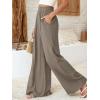 imageBTFBM Wide Leg Pants Woman Spring 2026 Pockets Loose Flowy Trousers Lounge Palazzo Pant Beach Vacation ClothesGrey Brown