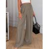 imageBTFBM Wide Leg Pants Woman Spring 2026 Pockets Loose Flowy Trousers Lounge Palazzo Pant Beach Vacation ClothesGrey Brown