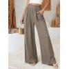 imageBTFBM Wide Leg Pants Woman Spring 2026 Pockets Loose Flowy Trousers Lounge Palazzo Pant Beach Vacation ClothesGrey Brown