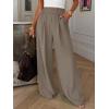 imageBTFBM Wide Leg Pants Woman Spring 2026 Pockets Loose Flowy Trousers Lounge Palazzo Pant Beach Vacation ClothesGrey Brown