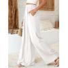 imageBTFBM Wide Leg Pants Woman Spring 2026 Pockets Loose Flowy Trousers Lounge Palazzo Pant Beach Vacation ClothesWhite