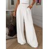 imageBTFBM Wide Leg Pants Woman Spring 2026 Pockets Loose Flowy Trousers Lounge Palazzo Pant Beach Vacation ClothesWhite
