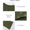 imageBTFBM Women Long Sleeve Shirts Fall Tops V Neck Button Up Henley Shirts Slim Fit Ribbed Knit Spring Casual TShirts 2026Army Green