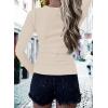 imageBTFBM Women Long Sleeve Shirts Fall Tops V Neck Button Up Henley Shirts Slim Fit Ribbed Knit Spring Casual TShirts 2026Beige