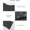 imageBTFBM Women Long Sleeve Shirts Fall Tops V Neck Button Up Henley Shirts Slim Fit Ribbed Knit Spring Casual TShirts 2026Black Grey
