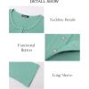 imageBTFBM Women Long Sleeve Shirts Fall Tops V Neck Button Up Henley Shirts Slim Fit Ribbed Knit Spring Casual TShirts 2026Mint Green