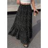 imageBTFBM Womens Boho Maxi Skirt 2026 Summer Floral High Waisted Flowy Tiered Long Spring Beach Vacation Skirts PocketsBlack