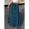 imageBTFBM Womens Boho Maxi Skirt 2026 Summer Floral High Waisted Flowy Tiered Long Spring Beach Vacation Skirts PocketsBlue