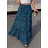imageBTFBM Womens Boho Maxi Skirt 2026 Summer Floral High Waisted Flowy Tiered Long Spring Beach Vacation Skirts PocketsBlue