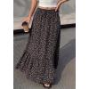 imageBTFBM Womens Boho Maxi Skirt 2026 Summer Floral High Waisted Flowy Tiered Long Spring Beach Vacation Skirts PocketsFloral Black Red