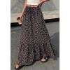 imageBTFBM Womens Boho Maxi Skirt 2026 Summer Floral High Waisted Flowy Tiered Long Spring Beach Vacation Skirts PocketsFloral Black Red