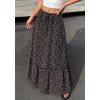 imageBTFBM Womens Boho Maxi Skirt 2026 Summer Floral High Waisted Flowy Tiered Long Spring Beach Vacation Skirts PocketsFloral Black Red