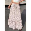 imageBTFBM Womens Boho Maxi Skirt 2026 Summer Floral High Waisted Flowy Tiered Long Spring Beach Vacation Skirts PocketsFloral White Purple